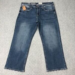 TK Axel Jeans Mens 40x30 Blue Slim Boot Stretch Denim Medium Wash Casual Norm